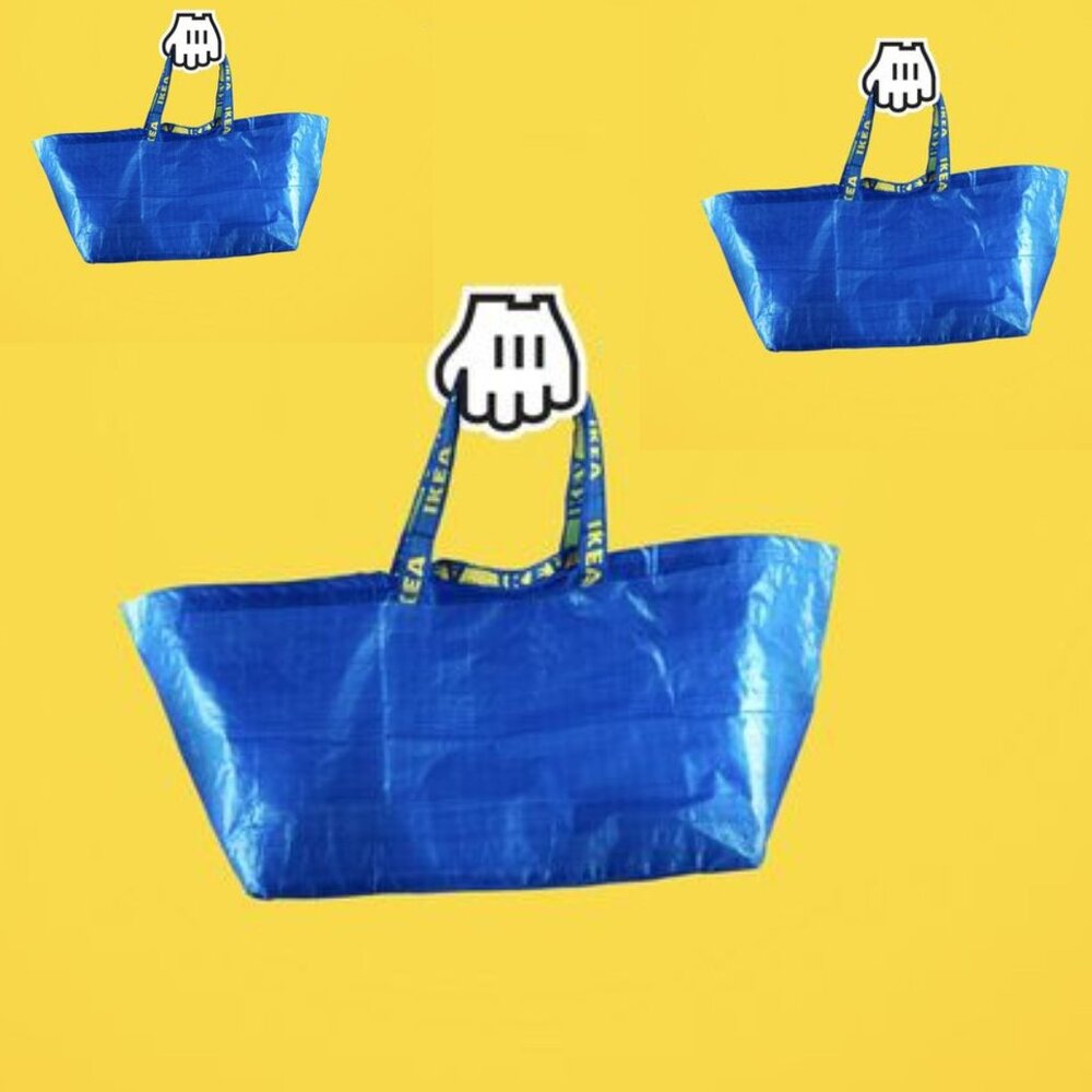 3 blue bags Frakta Ikea storage shopping Storage